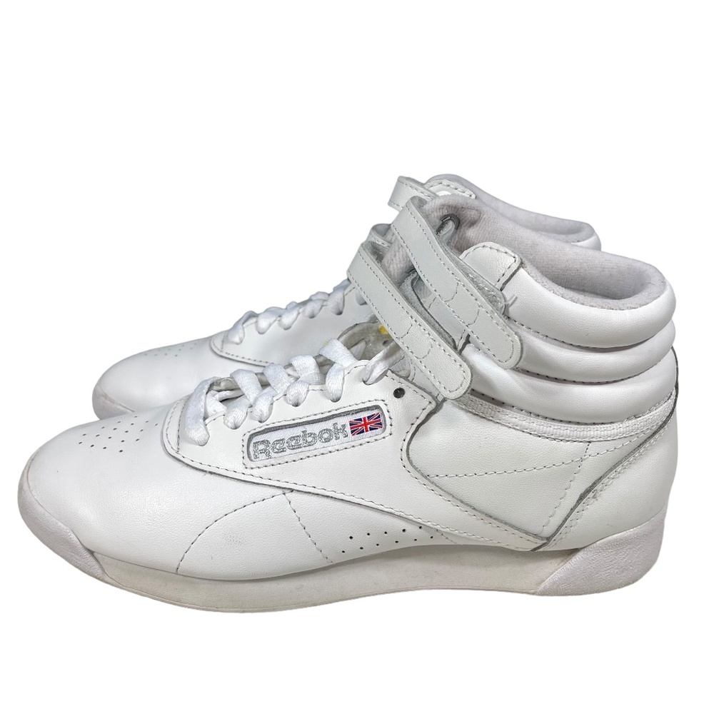 REEBOK Womens 6.5 Classic Freestyle Hi White Hightop White Sneakers 059503